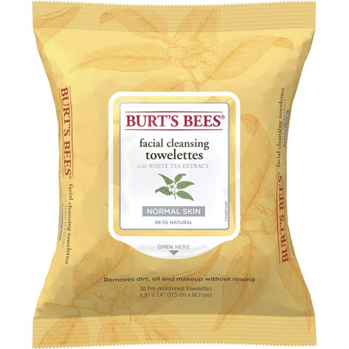 Burt's Bees Facial Cleansing Towelettes with White Tea Extract -- 30 Towelettes