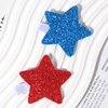 4th of July Patriotic Hair Clip Independence Day Girl Hair Clips Glitter Sparkly Red Blue Star Hairpin Parade Party Hair Decorations for Baby Girls Children Women 2Pcs