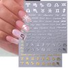 8 Sheets English Letters Nail Stickers for Nail Art Zodiac Letter Nail Art Stickers Gold Silver Pink Twelve Constellation Nail Design Stickers 3D Self-Adhesive Letter Nail Decals for Nail Tips Decor