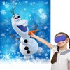 ROCWOHO Froze Christmas Party Pin The Nose on The Olaf Party Game for Kids Olaf Pin Game with Reusable Stickers Birthday Shower Party Supplies Activities