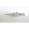 Silver alligator flower and leaf hair claw clip with clear and ab crystals