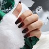 Funyrich Black Press on Nails Long Coffin Full Cover Fake Nails Glossy Ombre Artificial False Nail for Women and Girls (24Pcs)