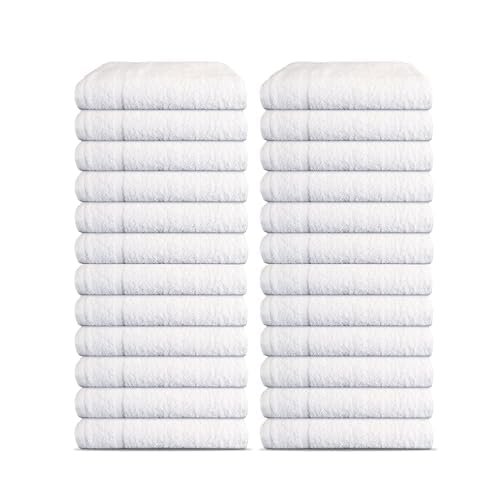 Generic Salon Towels Pack of 60 Super Absorbent Quick Dry White Hand Towels Medium Size 15x25 Inches Double Stitched 100% Ring Spun Soft Cotton Spa Towels for Gym, Hotel, Home & Pool, 152560