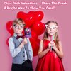 Glow Sticks with Valentines Day Gift Cards for Kids, 24 Valentines Day Greeting Cards with 50 Glow Stick Bracelets, Classroom Exchange Cards School Prize Party Favor Supplies for Boys Girls