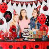 Ladybug 12" Birthday Party Balloons 50 Pcs | Red Black Polka Dots Ladybug Design Premium Latex Balloons | Perfect for Ladybug Birthday Party Decorations and Baby Shower Decorations by Vision E.D.