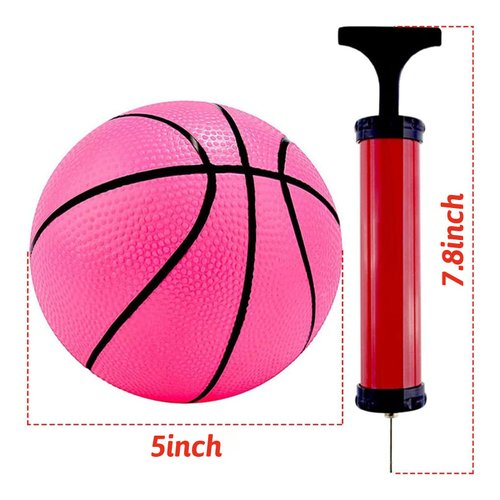 Shindel 5 inches Mini Toy Basketball, 6PCS Basketball with Pump for Toddlers, Colorful Kids Mini Toy Basketball Rubber Basketball for Kids Teenagers for Pool, Indoors, Outdoors