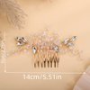 Teyglen Rhinestone Wedding Headpieces Bridal Purple Crystal Hair Comb Hair Accessories for Bride Handmade Red Black Blue Hair Pieces for Women Girls