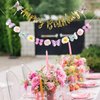 SUNBEAUTY Butterfly Happy Birthday Banner Butterfly Birthday Party Decoration Garden Party Decorations Fairy Party Decoration Spring Banner Flowers Banner | Pre-Strung