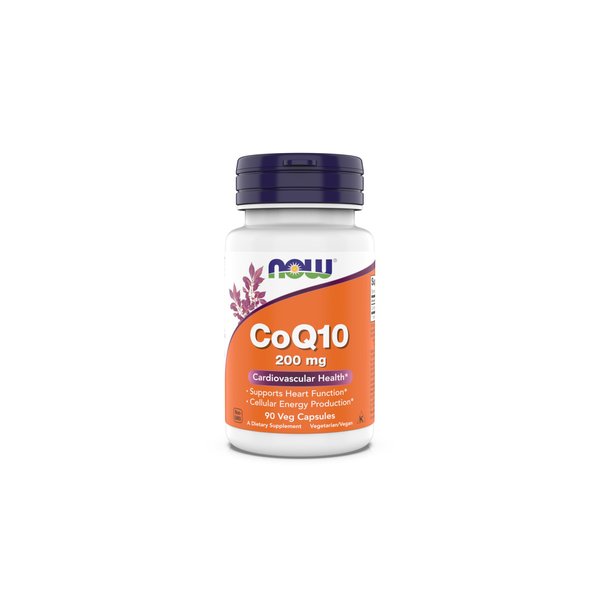Now Supplements - CoQ10 (Coenzyme Q10) 200 mg, Supports Cardiovascular Health*, Kosher, Vegan 90 Vegetarian Capsules