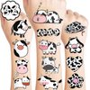 Cow Temporary Tattoos for Kids Birthday Party Decorations Supplies Party Favors Supper Cute 82PCS Cow Tattoo Sticker Style Milk Animal Farm Gift Ideals for Boys Girls Schools Prizes Themed