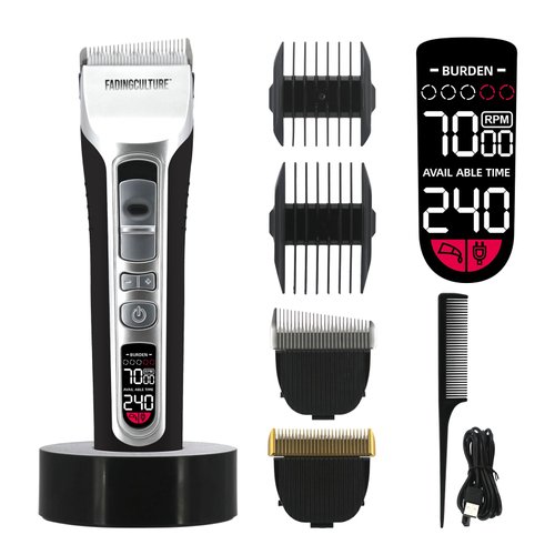 The Fadify 2.0 Cordless Hair Clippers for Men, 7000RPM Professional Barber Clippers Detachable Inclined Blade, Fade Hair Trimmer Rechargeable Mens Clippers Fading Culture Hair Cutting Kit LCD Boy Gift