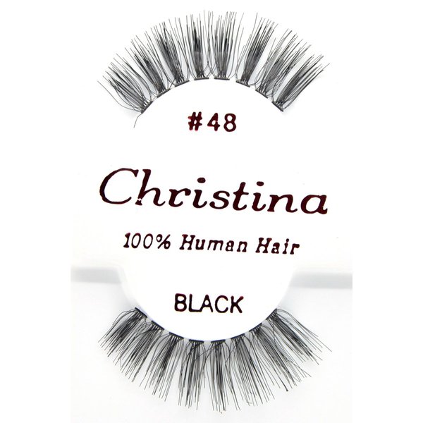 6X Eyelashes - #48 Christina 100% Human Hair Fake Eyelashes