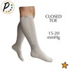 Presadee Seniors 15-20 and 20-30 mmHg Zipper Compression Open Closed Toe Socks (15-20 & 20-30 mmHg Closed Toe Grey, S/M)