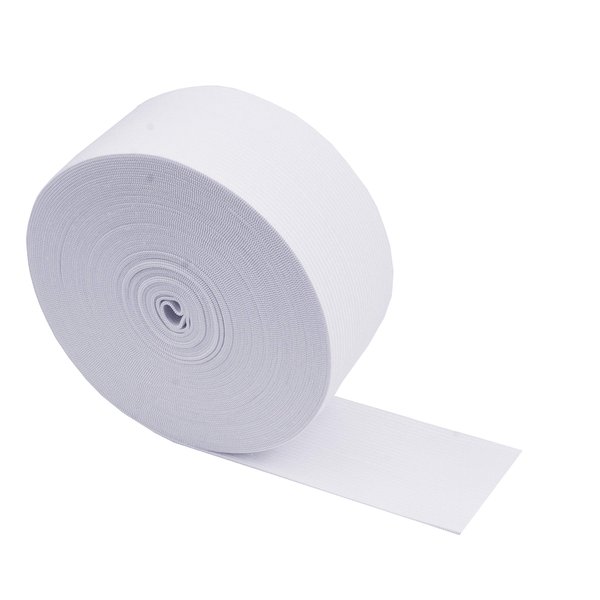 Mandala Crafts White Elastic Band for Sewing - Wide 1.5 Inches Elastic Bands Spool for Pants Elastic Waistband Sewing - 50 YD Stretchy Flat Fabric Strap Knit Elastic Band for Wig