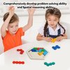 Skrtuan Wooden Blocks Puzzle for Kid Adults Brain Teaser Hexagon Puzzles Games Toy Shape Pattern Block Tangram Geometry Logic IQ STEM Montessori Educational Gift for All Ages Boys Girls Challenge