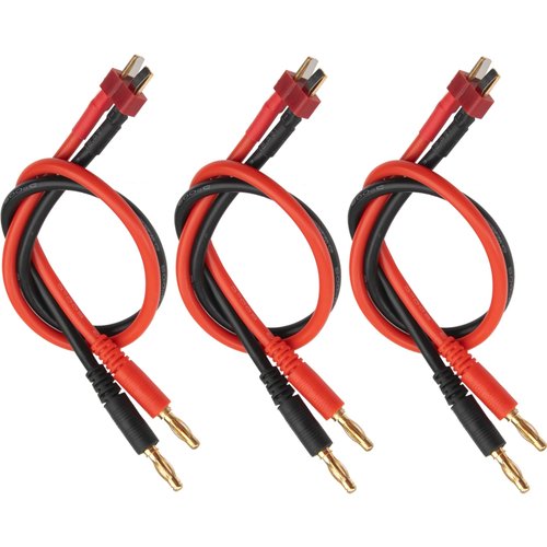 HIRCQOO 3Pcs RC Banana Plugs 4mm Bullet to Deans T Plug Adapter 12AWG 30CM (11.8inch) Charging Cable for RC Helicopter Quadcopter LiPo Batteries Vehicle Adapter Lead