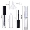 Qeuly 10ml Empty Mascara Tube and Wand, Lip Gloss Tubes with Wand, Eyeliner Tube with Rubber Inserts and Funnels, Airless Pump Bottles Travel Foundation Container (4 Pack)
