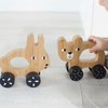 Wee Gallery Bunny Push Toy, Rolling Toy, Classic Motion Toys for Child Motor Skills, Balance, Roll Along Play, and Animal Nursery Decor (Baby, Toddler, Kids)
