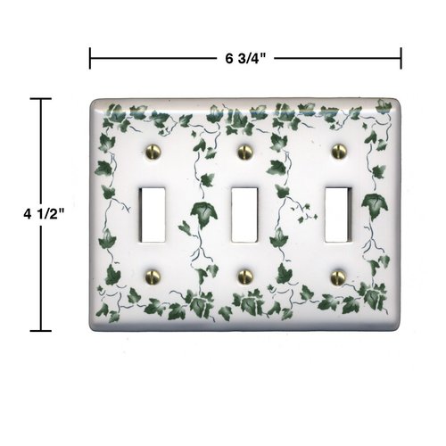 Switch Plate White Porcelain Ivy Triple Toggle Switch Renovators Supply