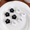8Packs Mini Halloween Hair Clips,Spooky Cute Ghost Hair Accessories Acrylic Claw Clips Strong Hold Non Slip Hair Decorations for Women Girls (black and white)