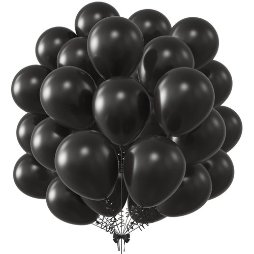 KALOR 10 Inch Black Balloons, 100 Pcs Latex Helium Balloons for Kid's Birthday Party Baby Shower Wedding Graduation Graduation Party Decorations