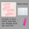 ROFIBUT French Tip Press on Nails Medium Square Fake Nails Glossy Full Cover Gel Glue on Nails with Pearls Design Luxury 3D Bow Rose Charms Coffin False Nails for Women Kids Manicure Nail Decor 24Pcs