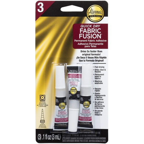 Aleene's Quick Dry Fusion Fabric Adhesive, 1 Fl Oz-3 Pack, Clear