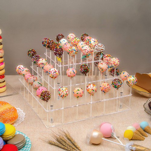 Cake Pop Display Stand For Drying, 56 Hole Cake Pop Holder , 3 Tiered Lollipop Holder For Party Candy Bar Dessert Table