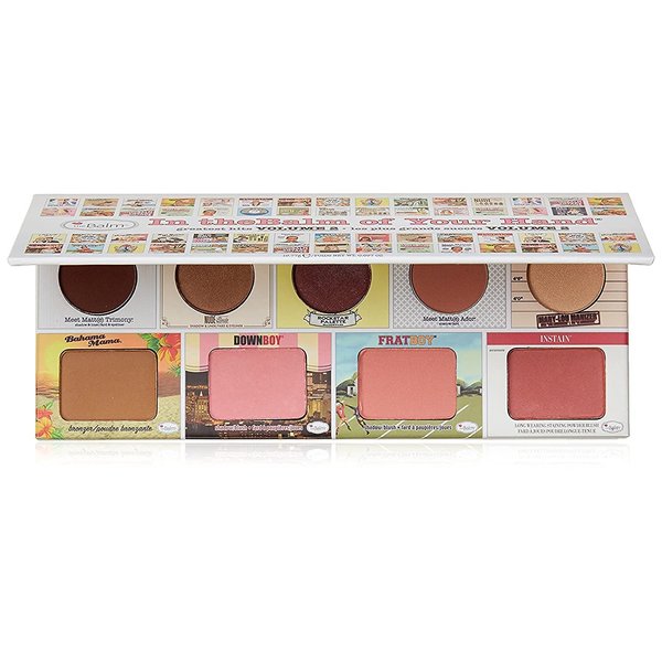 theBalm of Your Hand Greatest Hits Vol. 2 Face Palette, Long Lasting. 4 Blendable Eyeshadows, 3 Blush Colors, Matte Bronzer, Champagne-Hued Highlighter