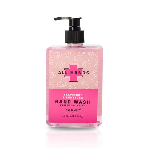 MAD Beauty All Hands Hand Wash (500 ml), Raspberry & Honeydew Hydrating Gel Hand Soap, Uplifting Burst Every Time You Wash, Suitable for All Skin