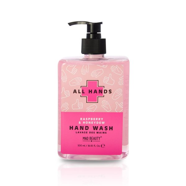 MAD Beauty All Hands Hand Wash (500 ml), Raspberry & Honeydew Hydrating Gel Hand Soap, Uplifting Burst Every Time You Wash, Suitable for All Skin