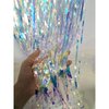 CHRORINE 2pcs 1m x 2.5m Rainbow Curtains Tinsel Foil Fringe Curtain Streamers Backdrop for Princess Unicorn Mermaid Pastel Rainbow Birthday Party Decorations Christmas Door Curtains Decorations