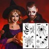 Hotoyannia 12 Sheets Halloween Face Temporary Tattoos Stickers, Halloween Face Fake Tattoos Spider Web Bat Eyeliner Eye Shadow Tattoos Halloween Makeup Kit For Women Girls Halloween Masquerade Party