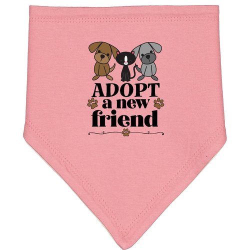 inktastic Rescue Pet Animal Adopt a New Friend Baby Bandana Bib Mauve and Natural 44f96