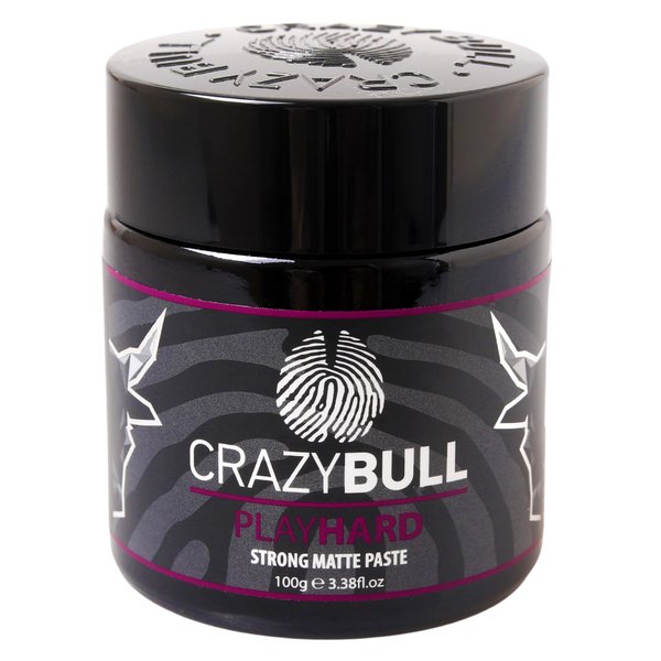 CrazyBull Hair Play Hard Strong Matte Paste - Volumizing Hair Products - Cruelty-Free Styling Cream with Melon Scent - No Flake Hair Paste - 3.38 oz