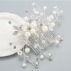 Yovic Crystal Bride Wedding Hair Comb Silver Bridal Headpieces Rhinestone Pearl Hair Pieces Bridesmaid Side Combs Hair Accessories for Women and Girls(Silver)