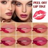 YBUETE Peel Off Lip Liner Stain, Peel Off Lip Stain with Matte Finish, Peel Off Mask Tint, Waterproof, Long Lasting, Transfer Proof Red Lip Tint, Highly Pigmented Color