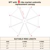 MASTERCANOPY Patio Umbrella 9 ft Replacement Canopy for 8 Ribs-Grey