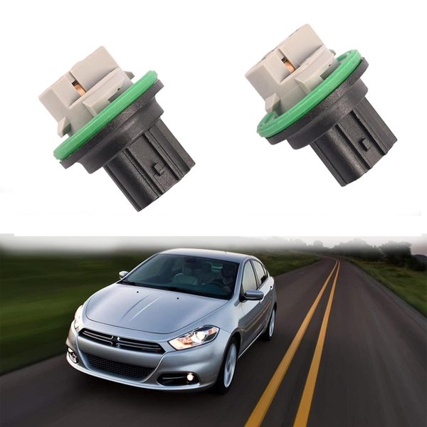 GKmow 2 PCS Car Turn Signal Adapter, Three-pin Plug Play Brake Light Connector Waterproof Socket, Replacement OEM 68186725AB Automotive Accessories, Compatible with 2013-2016 Dodge Dart (Gray)