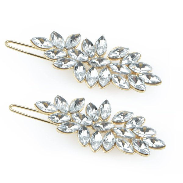 Rhinestone Hair Pins, Crystal Hair Clips, Handmade Cute Hair Barrettes, Hollow Geometric Hairpins, Elegant Metal Hairpin Hair Accessories Headwear Styling Tools, Gifts for Women Girls