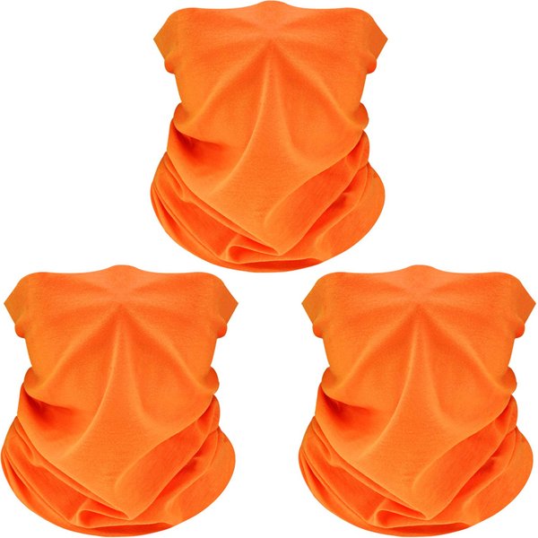 SATINIOR 3 Pcs Neck Gaiter Mask for Men Women UV Face Covering Sun Protection Windproof Bandana Scarf for Summer Outdoor(Orange)