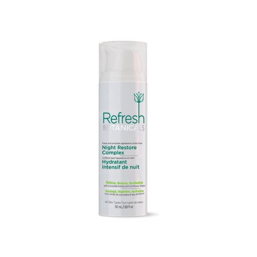 REFRESH BOTANICALS Night Restore Complex | Youth-restoring Night Cream with Cucumber and Cornflower | For Dry to Normal Skin Types | Organic & Natural | Paraben & Chemicals free | 50 ml