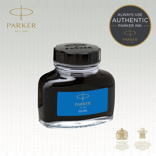 Parker Fountain Pen Ink Bottle Washable Blue QUINK Ink 57ml. Fountain Pen Refill