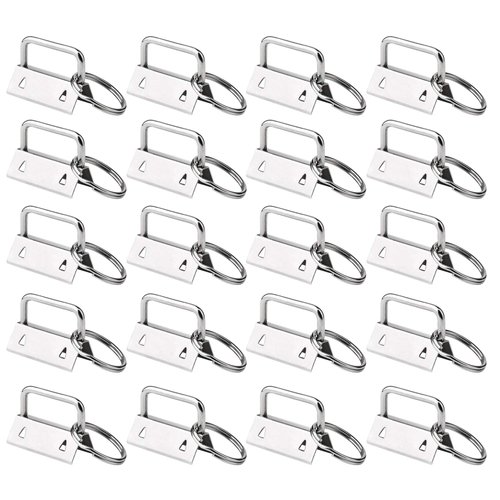 HRLORKC 50 Sets Key Fob Hardware Key Fob Keychain Wristlet with Split Ring 0.8 Inch