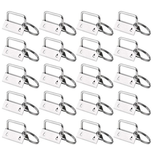 HRLORKC 50 Sets Key Fob Hardware Key Fob Keychain Wristlet with Split Ring 0.8 Inch