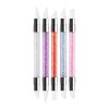 TAORANJU Nail Art Acrylic Pen Brushes, 5 Pcs Rhinestone Nail Art Brushes Dual Tipped Silicone Nail Art Sculpture Pens Nail Polish Brushes for 3D Effect Shaping Drawing Dotting Tools