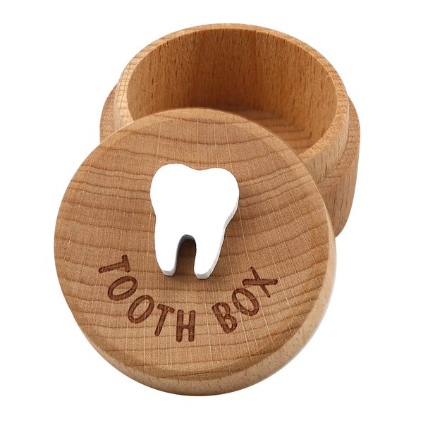 free-space Tooth Fairy Box 3D Carved Wooden Box Souvenir Dropped Tooth Keepsake Storage Box Gift for Boy or Girl (Tooth Fairy Box)