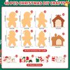 COCHIE 48Pcs DIY Christmas Craft Kits for Kids, Christmas Gingerbread Man Craft Art Kit, Make Your Own Christmas Craft Xmas Party Decor DIY Gingerbread House Cutouts for Holiday Handcraft Supplies
