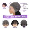 13X6 Braided Lace Front Wigs Human Hair Ready to Go Curly Wave Wigs for Black Women Pre Plucked Natural Hairline Deep Curly HD 180% Density Bob Wig Knotless Box Braids Wigs(braided wig, 16inch)
