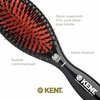 Kent CSMM Classic Shine Medium Oval Cushion Straightening Brush - Natural Black Boar Bristle Hair Brush with Nylon Quills - Shine Hair Brush and Scalp Scrubber for Shoulder to Mid Length Hair
